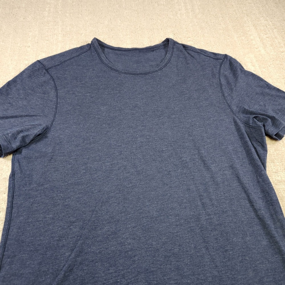 Lululemon Shirt Men Large Fundamental Tee Blue Soft Stretch Athleisure